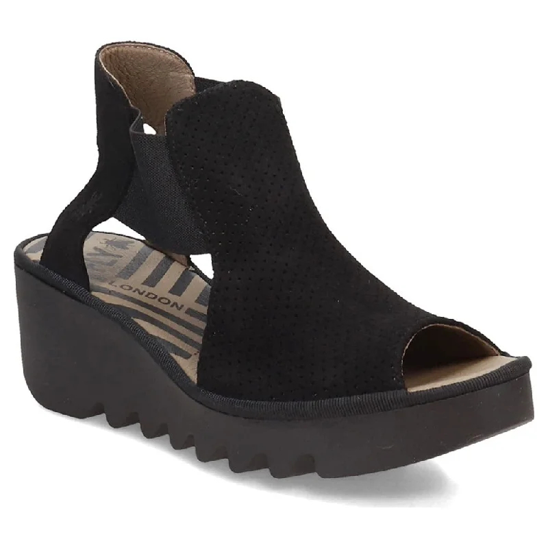 Timeless and elegant women's shoe classicsFly London Biga412Fly Suede Women's Wedge Peep Toe Sandals