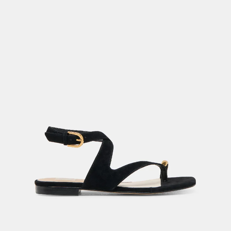 Elegantly crafted women's shoesEARLA SANDALS ONYX SUEDE