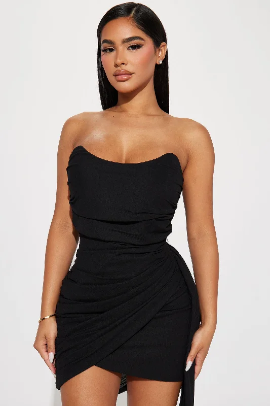 Liza Mesh Mini Dress - Black