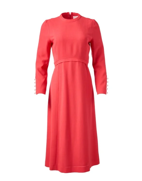 Oxley Coral Wool Crepe Dress