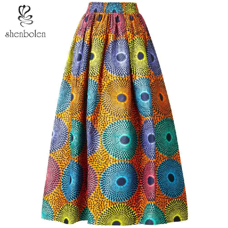 African Traditional Women African Kitenge Print Long Designs ethnic Clothing Dashiki Maxi Skirts For African Women