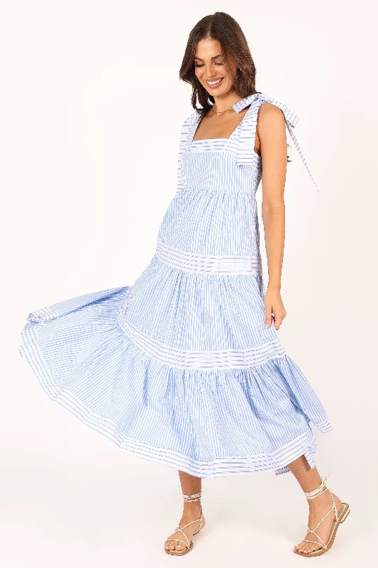 Bella Maxi Dress - Blue Stripe