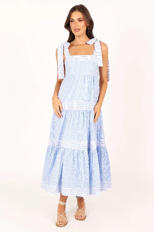 Bella Maxi Dress - Blue Stripe