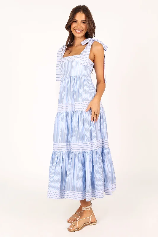 Bella Maxi Dress - Blue Stripe