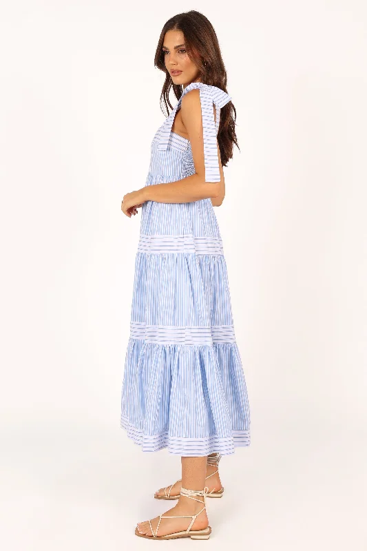 Bella Maxi Dress - Blue Stripe