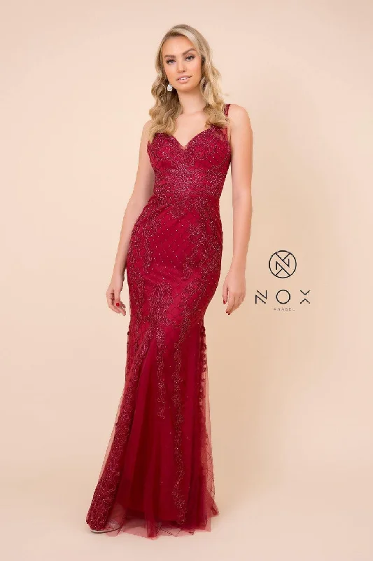 Burgundy 10 Long Formal Sleeveless Mermaid Prom Dress Sale