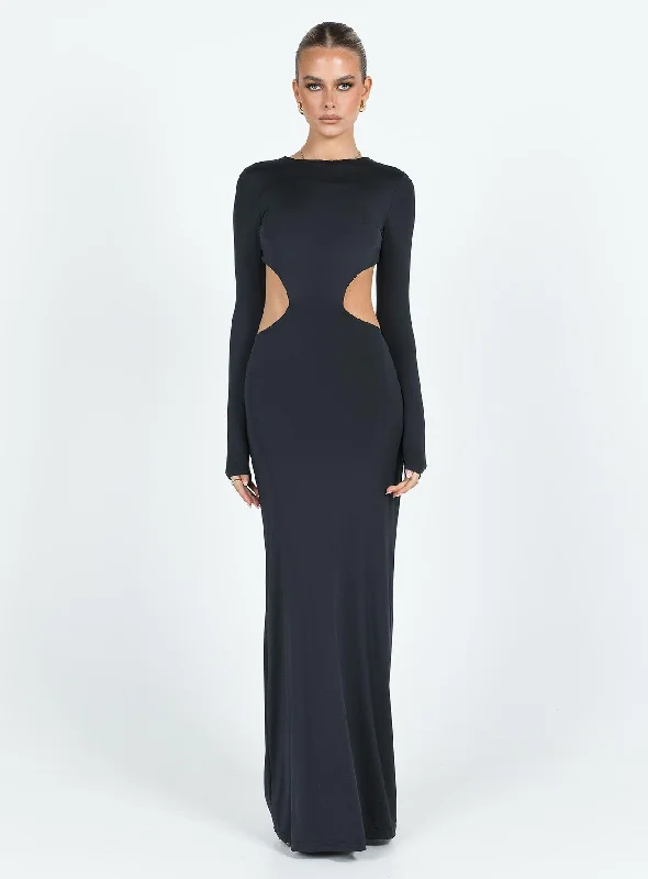 Heuston Backless Maxi Dress Black