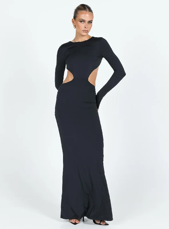 Heuston Backless Maxi Dress Black