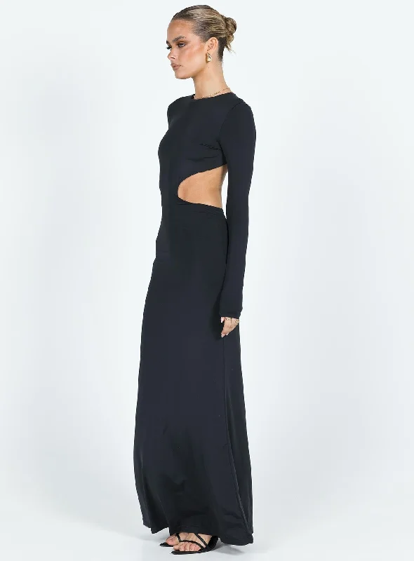 Heuston Backless Maxi Dress Black