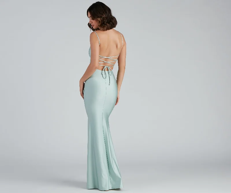 Zendaya Lace-Up Back Mermaid Formal Dress