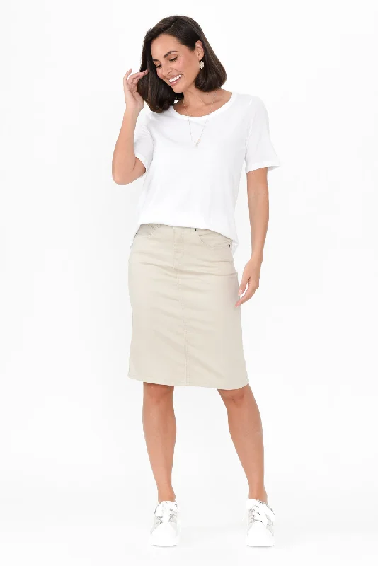 Palin Natural Zip Front Skirt