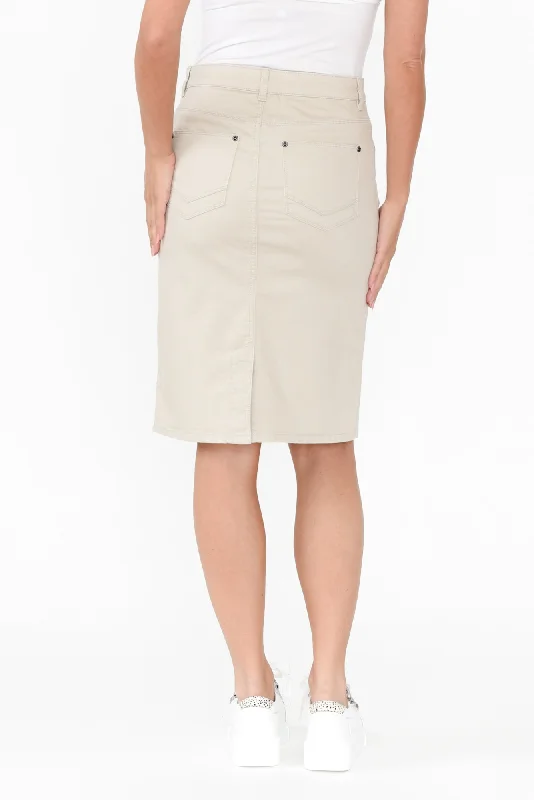 Palin Natural Zip Front Skirt