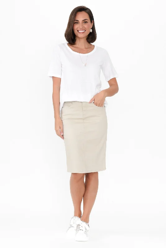 Palin Natural Zip Front Skirt