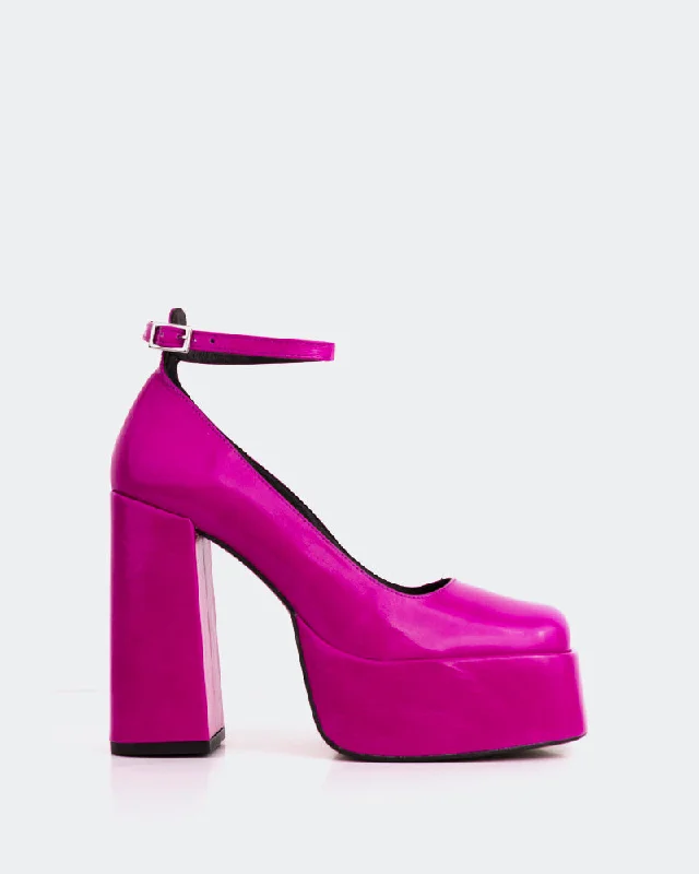 Chic and stylish women's shoes for garden partiesBambola Fuchsia Leather