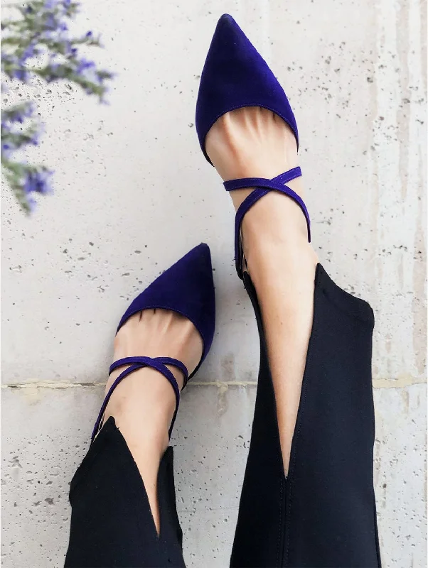 Feminine and romantic women's shoe designsCairo Vegan Eco Suede Mid-Heel Pumps | Violet