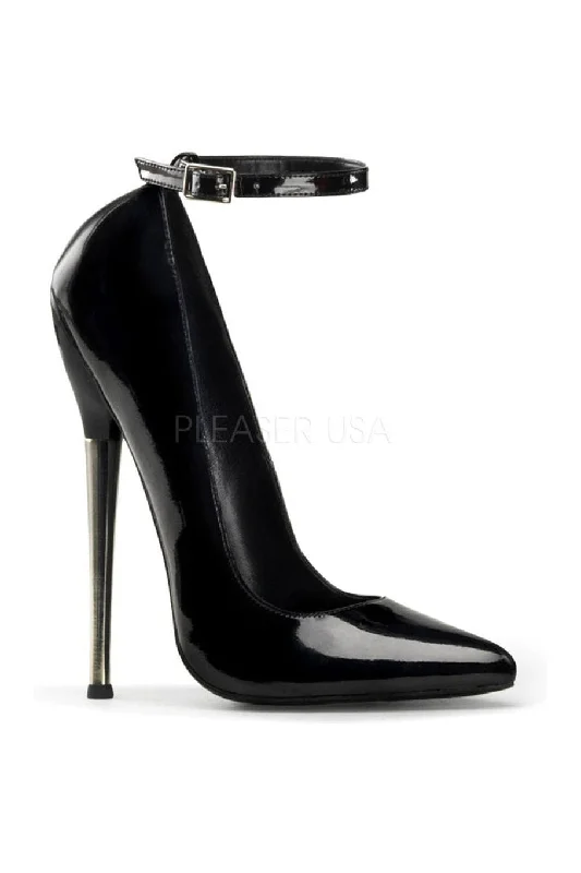 Flattering and figure-hugging women's footwearDAGGER-12 Pump  | Black Patent