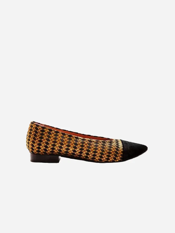 Chic and stylish women's shoes for summerGoldy Vegan Eco Suede Ballerinas | Black & Gold