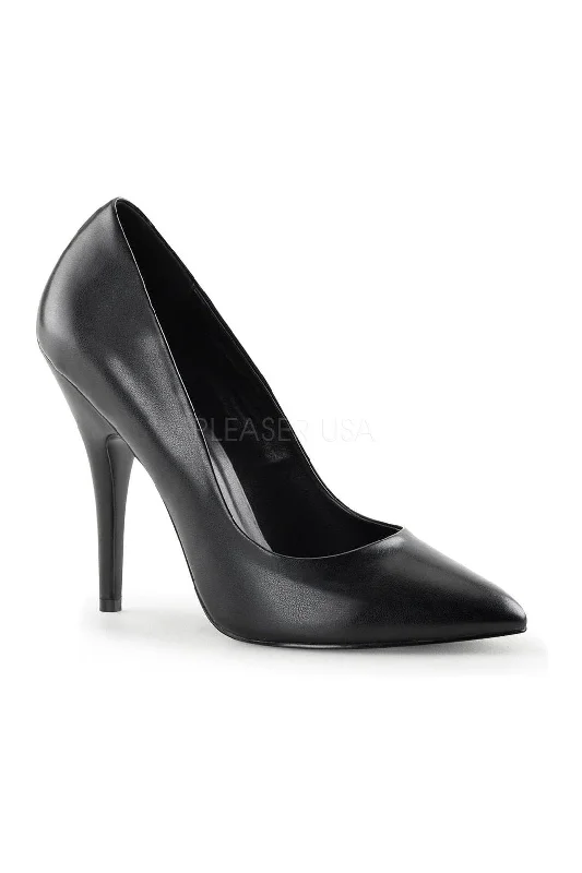 Flattering and figure-hugging women's footwearSEDUCE-420 Pump  | Black Faux Leather