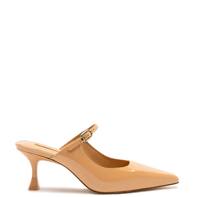 Comfy and stylish women's shoes for lounging around the houseInes Mule In Tan Patent Leather