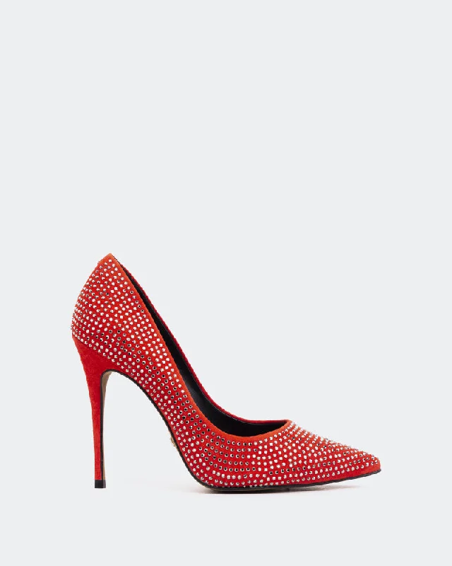 Chic and trendy women's shoes for the officeTrisha Red Suede