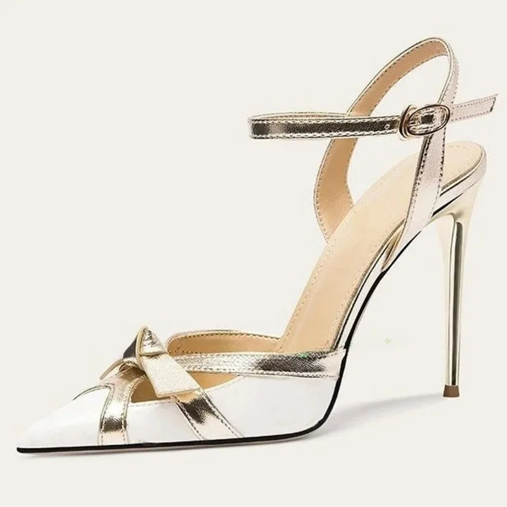 Versatile and adaptable women's shoes for every occasionWomen's Ankle Strap Buckle Pointed Toe Cut-Out Bows Hi-heel Pumps