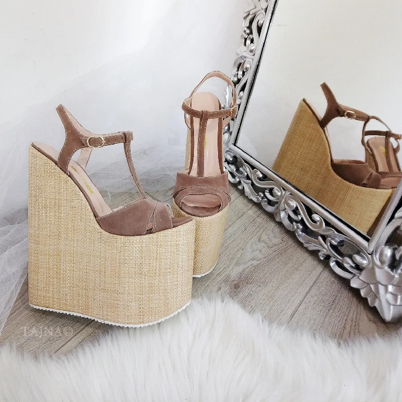 Bold and colorful women's shoes for making a statementAnkle Strap Beige Brown High Heel Sandals Bold and colorful women's shoes for making a statementAnkle Strap Beige Brown High Heel Sandals