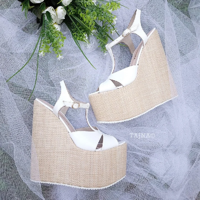 Comfy and stylish women's shoes for flat feetAnkle Strap White Summer High Heel Wedge Sandals Comfy and stylish women's shoes for flat feetAnkle Strap White Summer High Heel Wedge Sandals