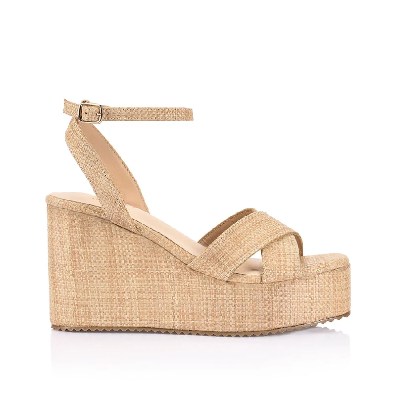 Comfy casual women's shoes for everyday wearCallie Rope Wedges - Natural Raffia