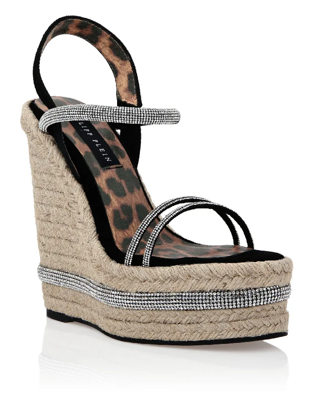 Comfy and stylish women's shoes for everyday eleganceCrystal Wedge Sandals