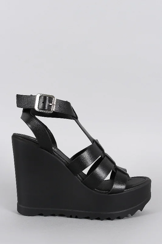 Elegant and sophisticated women's shoes for opera nightsSoda Strappy Open Toe T-Strap Lug Sole Platform Wedge Elegant and sophisticated women's shoes for opera nightsSoda Strappy Open Toe T-Strap Lug Sole Platform Wedge