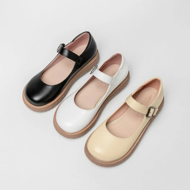 Chic and stylish women's shoes for fashion weekWomen's Round Toe Mary Janes Platform Flats