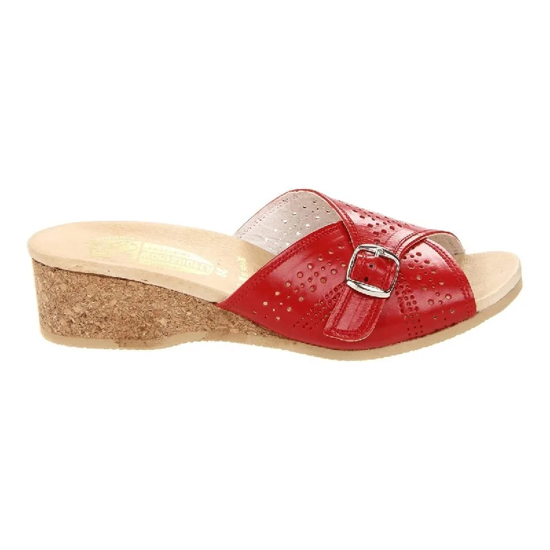Vibrant and colorful women's shoe collectionsWorishofer Women's 251 Slide Red Leather