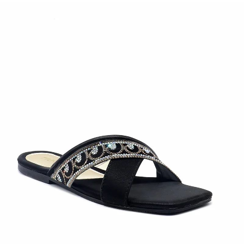 Comfortable and supportive women's shoes for all-day wearBlack Casual Slipper 000385