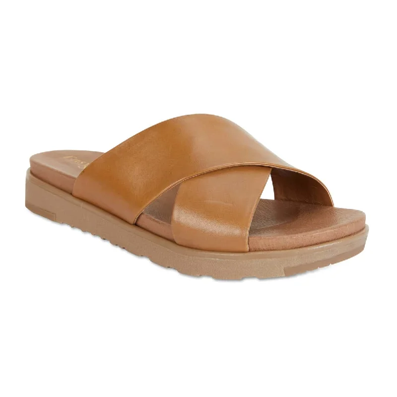 Luxurious and opulent women's shoe optionsBold Slide in Cognac Leather