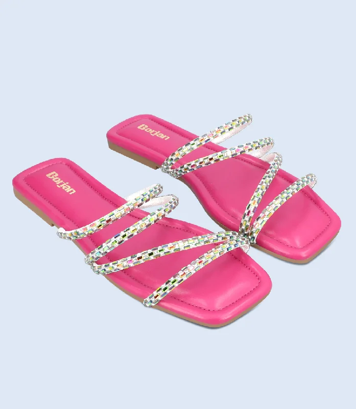 Feminine and romantic women's shoe designsBW10002-MAGENTA-Women Slipper