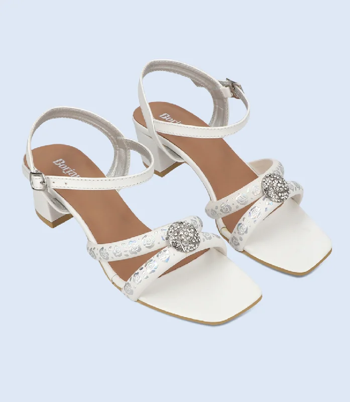 Colorful and vibrant women's shoe patternsBW9499-SILVER-Women Sandal Heel