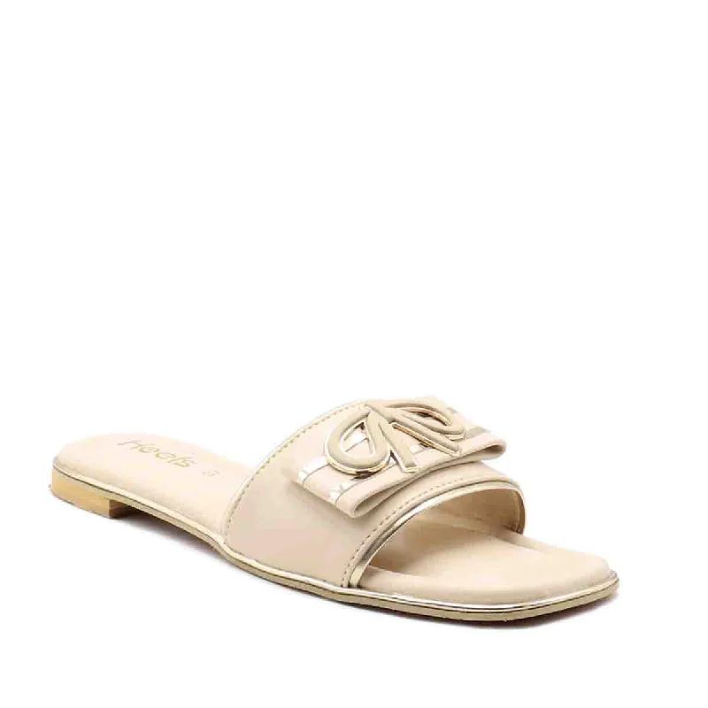 Feminine and dainty women's shoe designsCream Formal Slipper L00400025