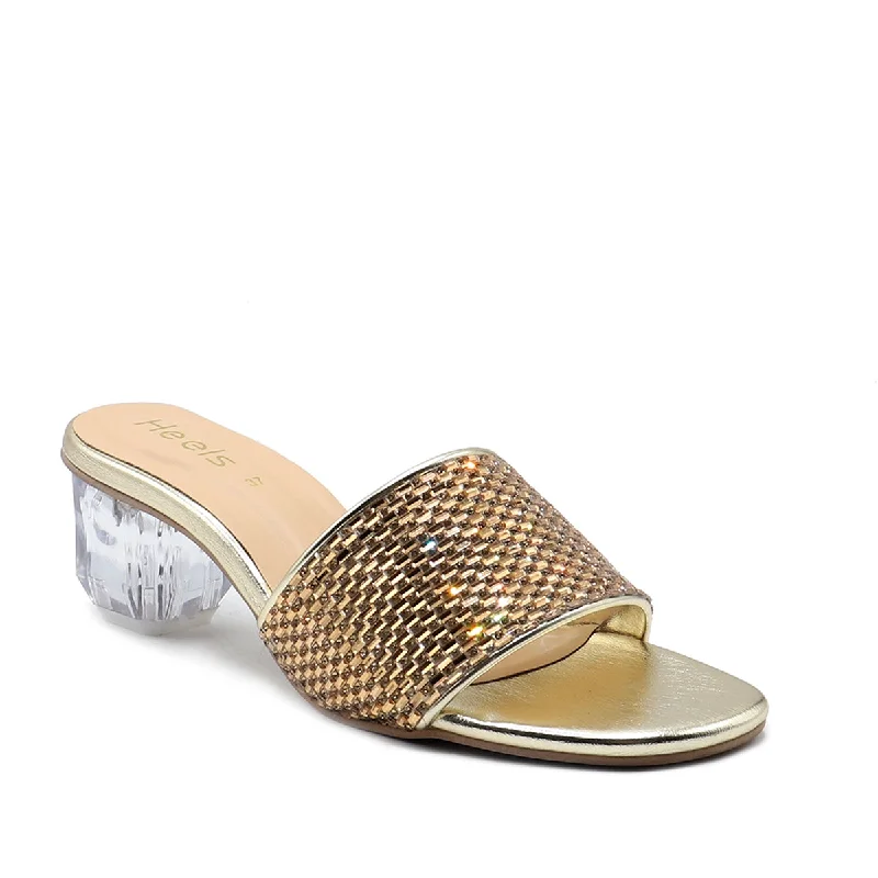 Elegant and classic women's shoes for bridal partiesGolden Fancy Slipper L00450019