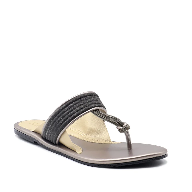 Elegantly stylish women's shoesGrey Casual Chappal 000348
